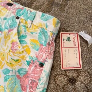 PALMETTO brand 90s vintage Floral denim retro  Skirt -Multicolor made in USA
